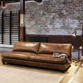 China Modern Furniture Vintage Style Loveseat Latest Tan Leather Couch